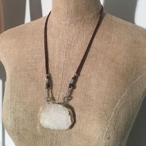 Most Wanted USA Large Quartz Pendant Necklace